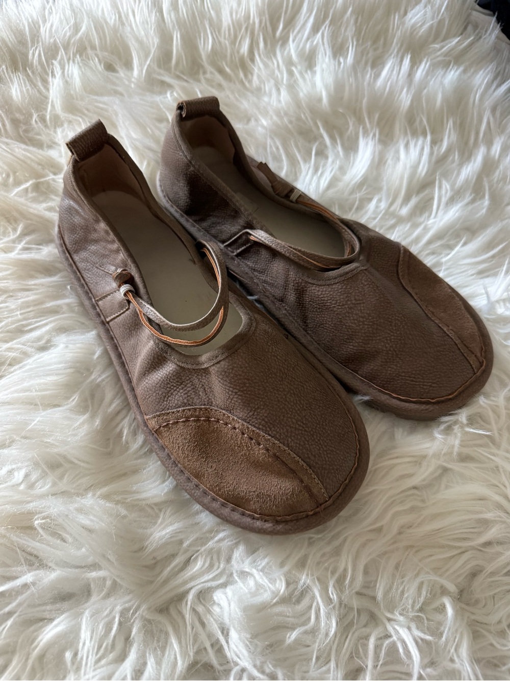 Leather Barefoot Mary Jane Shoes